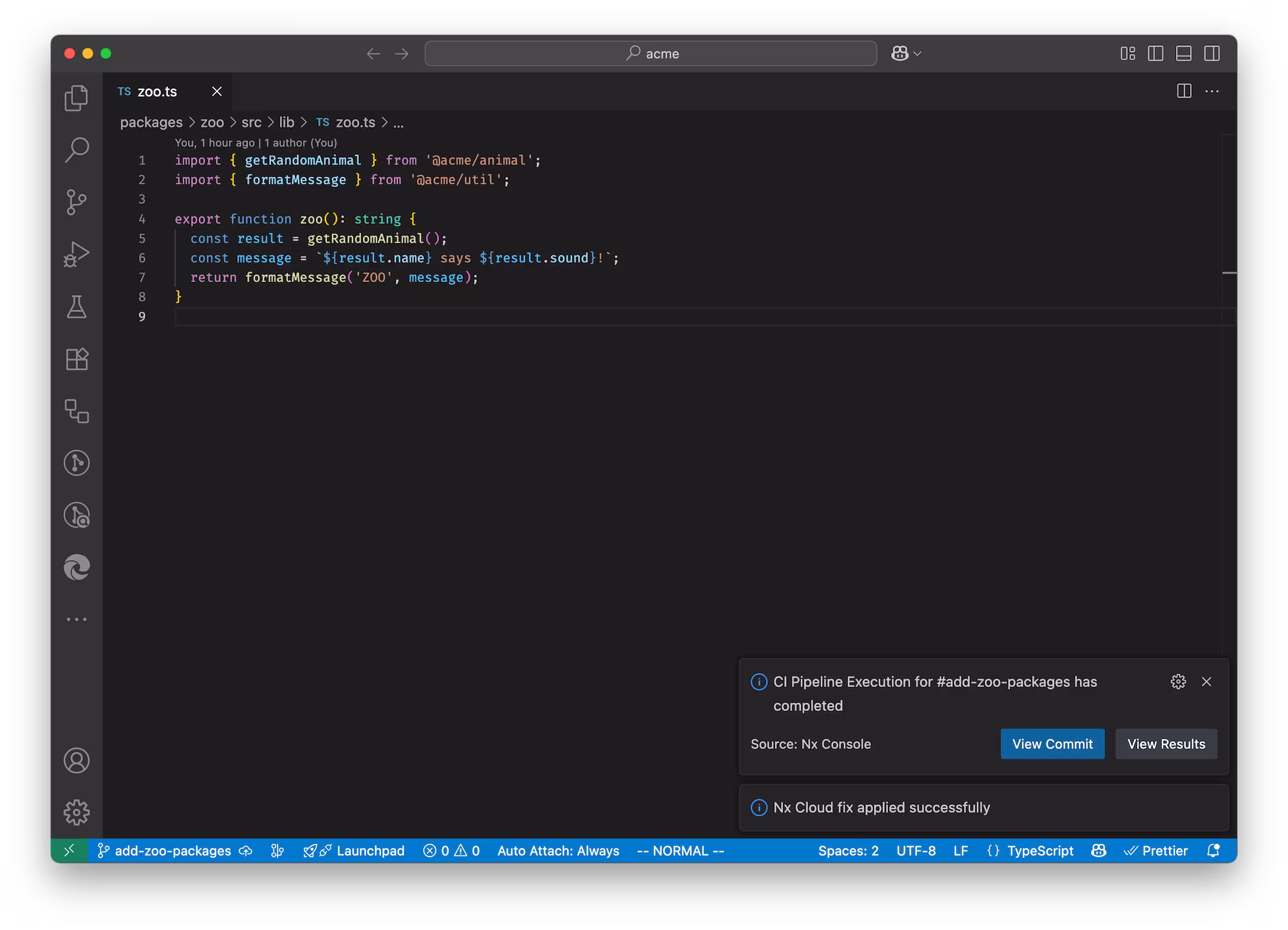 Notication of successful run